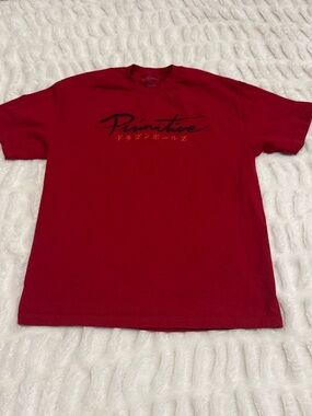 Dragon Ball Z Primitive Red Graphic 100% Cotton T-Shirt